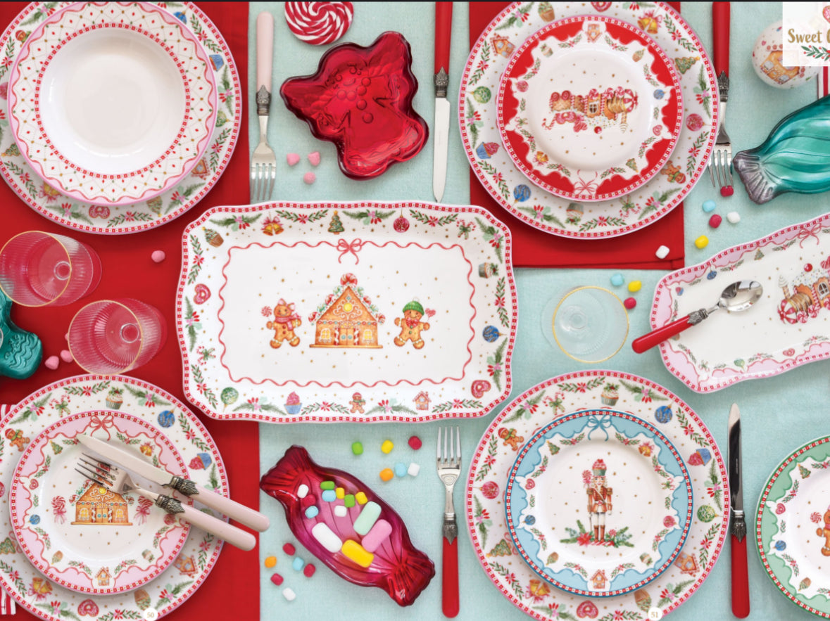 Kerst servies .SWEET CHRISTMAS Dienblad porselein 22.5 cm