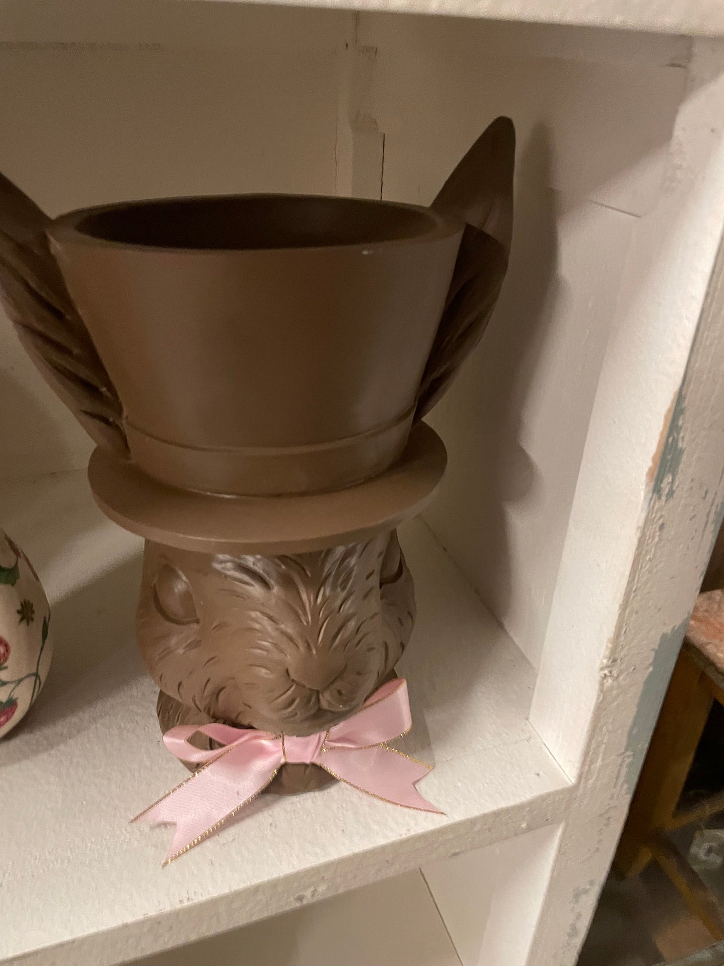 Paas collectie Clayre & Eef chocolade bloempot haas 21x15x26 cm