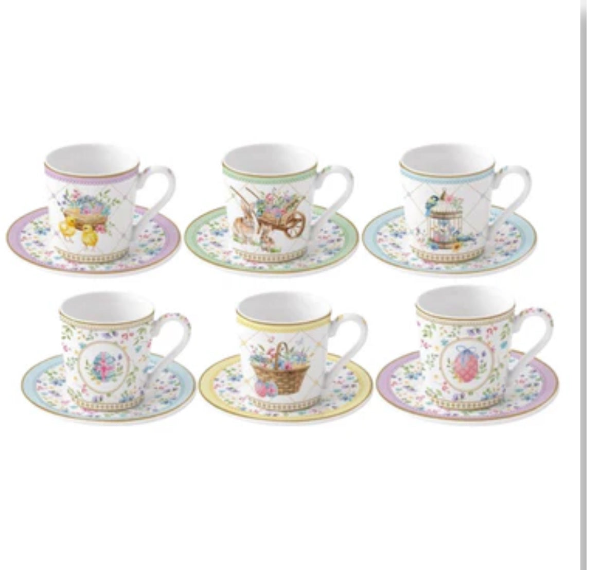 Paas collectie spring bloom set van 6 kop&schotel 100 ml