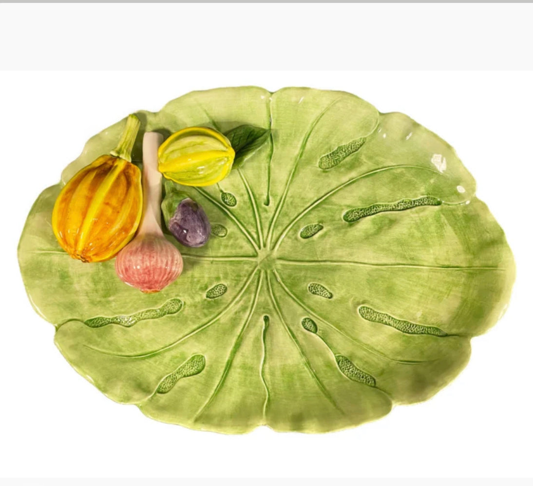 Herfst collectie groene schaal met pompoenen