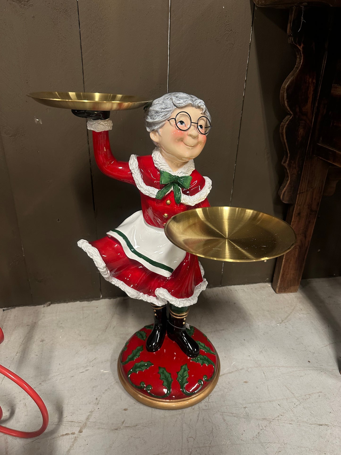 Kerst collectie etagère kers vrouw 47x32x62 cm