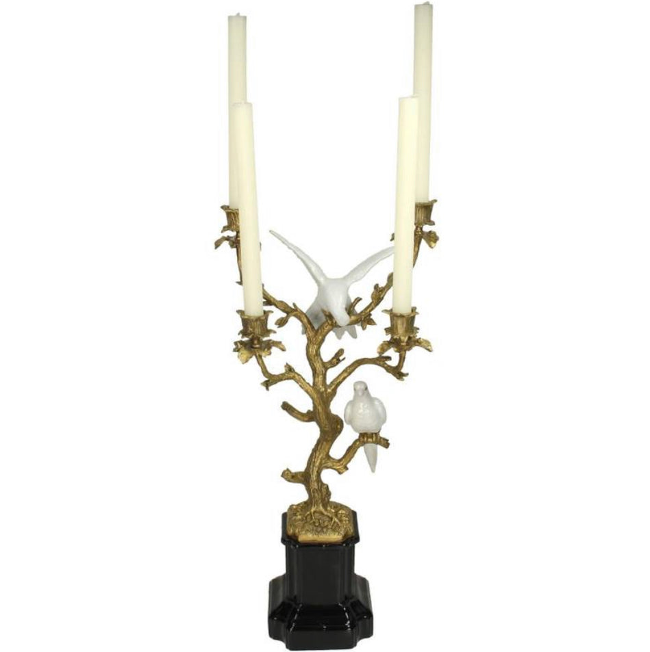 Kandelaar Vogels Goud 29x17x59cm