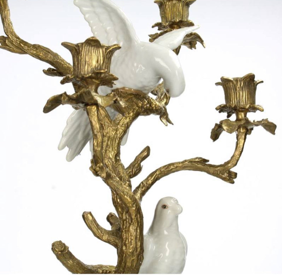 Kandelaar Vogels Goud 29x17x59cm