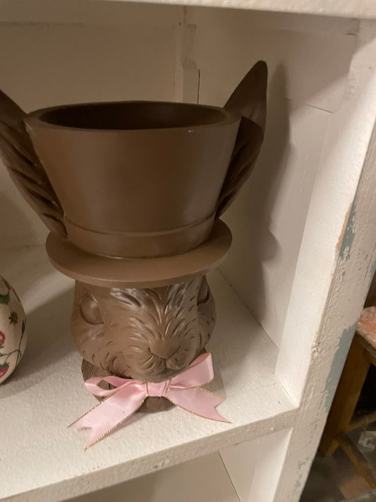 Paas collectie Clayre & Eef chocolade bloempot haas  21x15x26 cm