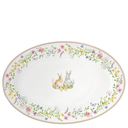 Paas collectie happy easter ovale serveerschaal 35x24 cm