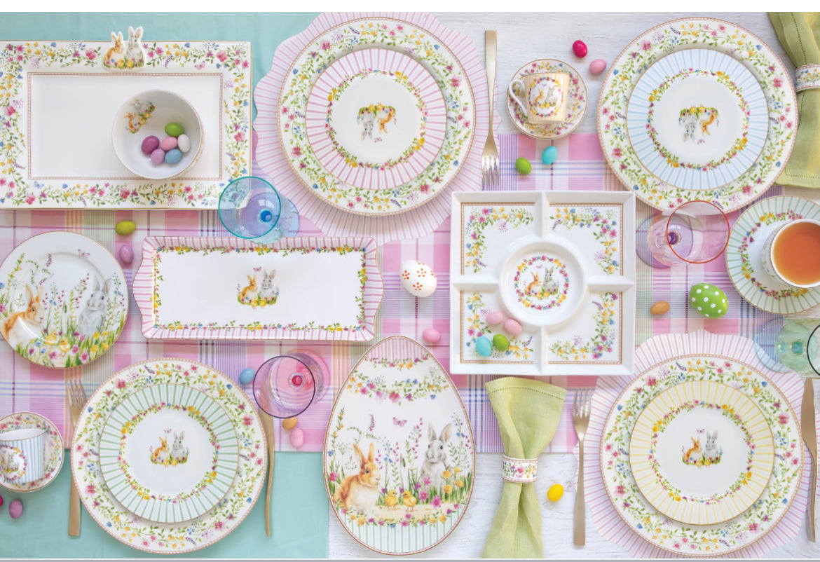 Paas collectie happy easter set van 4 borden 19x19 cm