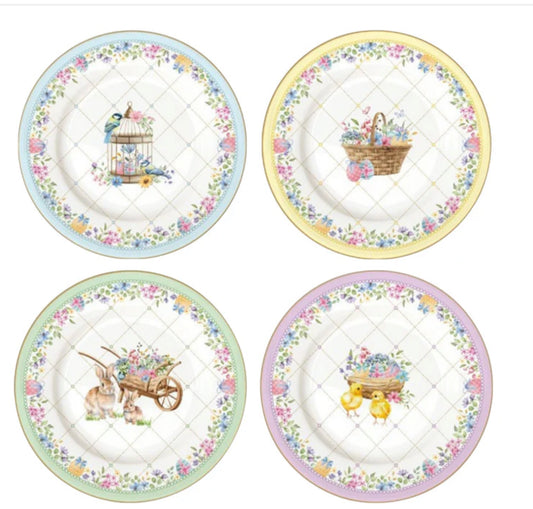 Paas collectie spring bloom set van 4 borden 19 cm