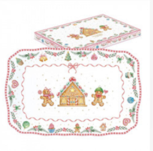 Kerst servies .SWEET CHRISTMAS Dienblad porselein  22.5 cm
