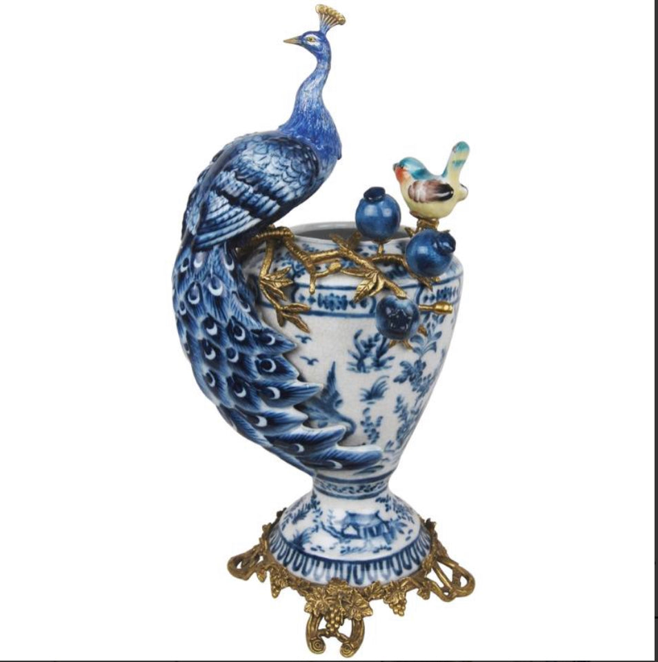 Vaas Pauw Blauw 26x25x51cm