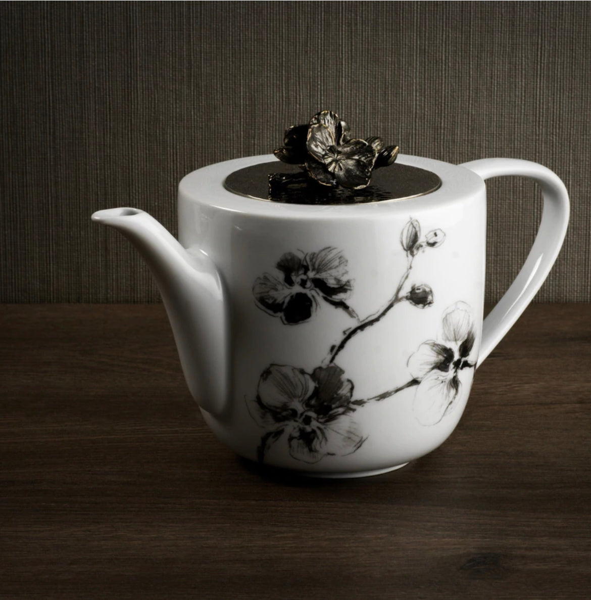 Michael Aram Black Orchid Porcelain Teapot